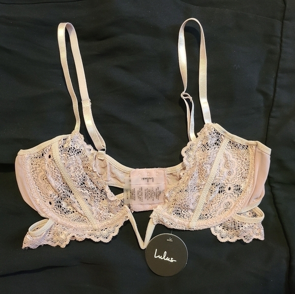 Lulu's Riawna Dusty Pink Sheer Lace Bralette - Picture 5 of 10